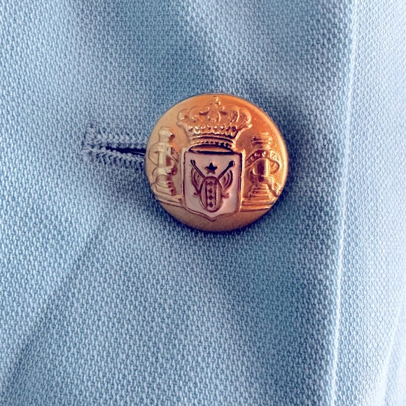 Vintage Mondi Light Pale Blue Nautical Coastal Cruise Blazer Jacket - Picture 5 of 5